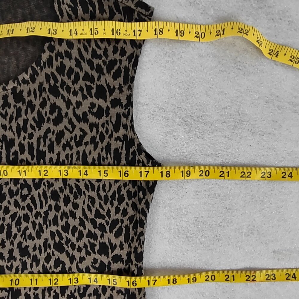 Nine West Leopard Print Ponte Sheath Dress Cap Sleeve Stretch Knee Length Size M - Picture 8 of 11